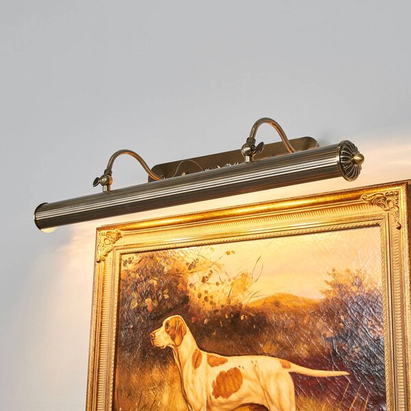 Lindby lampada da parete Joely, 73 cm, ottone, metallo, E14 Joely Lindby, dimmerabile, Bronzo / Ottone antico, Soggiorno / Sala da pranzo, Metallo, Antico, Applique