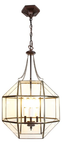 Lampada a sospensione Clayre & Eef 40x40x190 cm Vetro trasparente