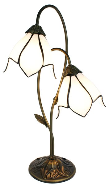 Clayre & Eef Lampada da tavolo Tiffany 61 cm Bianco Marrone Poliresina