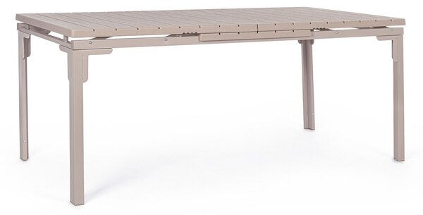 Tavolo Allungabile da Esterno 180-240x90 cm in Acciaio e HDPE Sarita Tortora