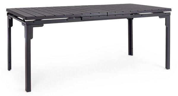 Tavolo Allungabile da Esterno 180-240x90 cm in Acciaio e HDPE Sarita Antracite