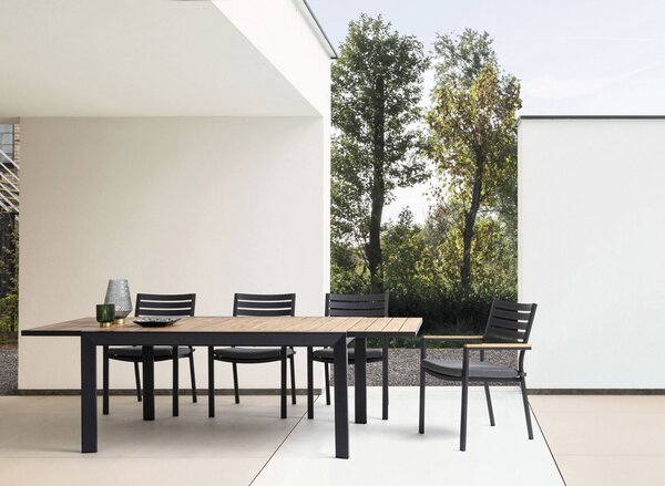 Tavolo Allungabile da Esterno 220-340x100x75h cm in Alluminio Belmar Naturale e Antracite