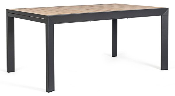 Tavolo Allungabile da Esterno 160-240x100x75h cm in Alluminio Belmar Naturale e Antracite
