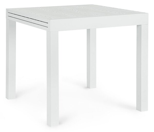 Tavolo Allungabile da Esterno 80-160x80x75h cm in Alluminio Cliv Bianco