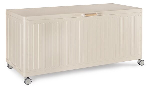 Baule Contenitore da Esterno 164,8x72x70h cm Apertura Facile e Ruote in Alluminio Ocean M Seta