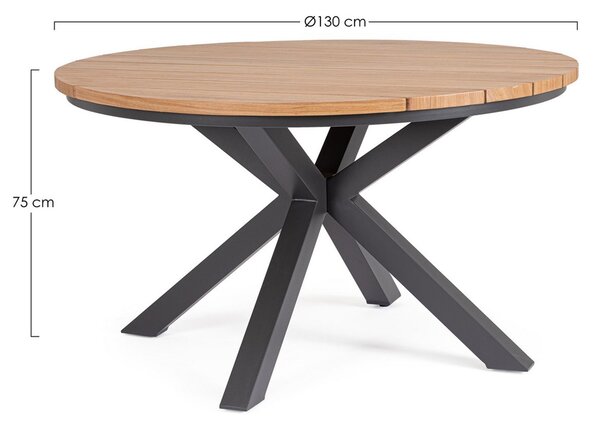 Tavolo da Esterno Ø130x75h cm in Alluminio Zelmar Antracite