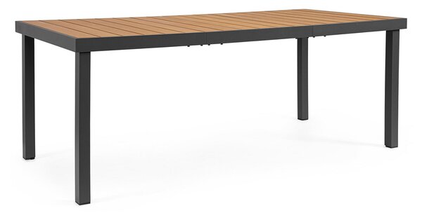 Tavolo da Esterno 190x90x75h cm in Alluminio e Polywood Niagara Naturale e Antracite