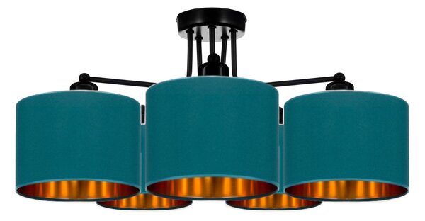 Lampada da soffitto turchese luce vintage moderna E27 lampada di design a 5 fiamme N230-E5-T
