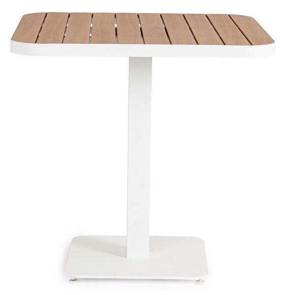 Tavolo da Esterno 75x75x75h cm in Alluminio e Acciaio E-Coating Zelmar Bianco