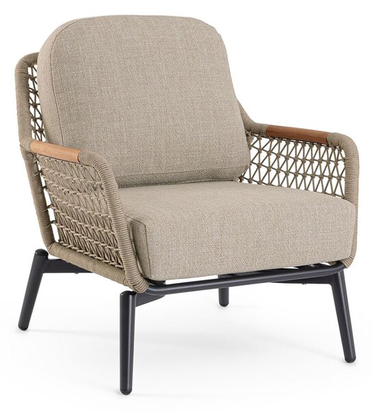 Poltrona da Giardino con Cuscini 75x98x85h cm in Alluminio e PP Eulero Antracite
