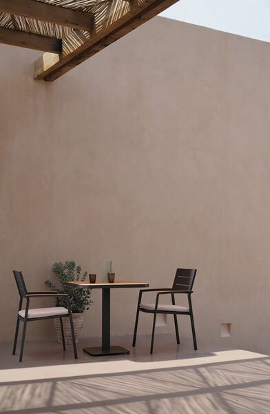 Tavolo da Esterno 75x75x75h cm in Alluminio e Acciaio E-Coating Zelmar Antracite