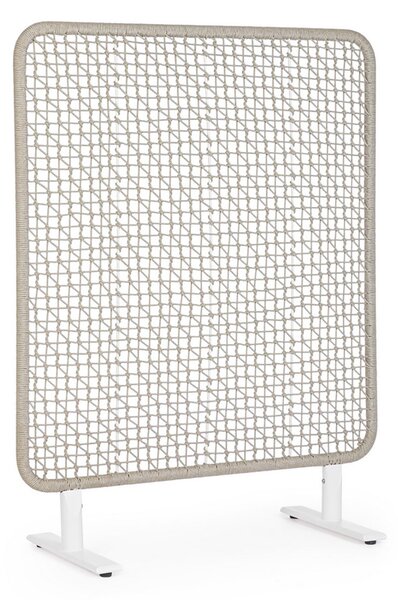 Paravento da Esterno 120x50x150h cm in Alluminio e PP Babilo Bianco e Grigio