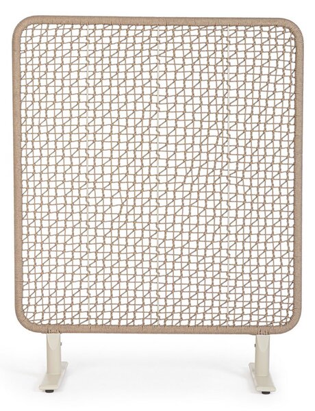Paravento da Esterno 120x50x150h cm in Alluminio e PP Babilo Pelican e Beige