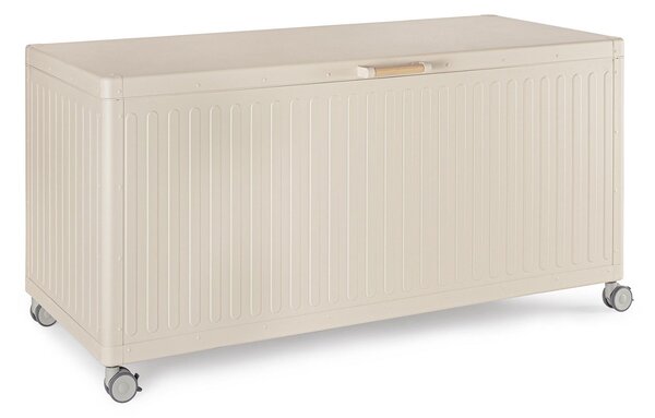 Baule Contenitore da Esterno 141,6x72x70h cm Apertura Facile e Ruote in Alluminio Ocean S Seta