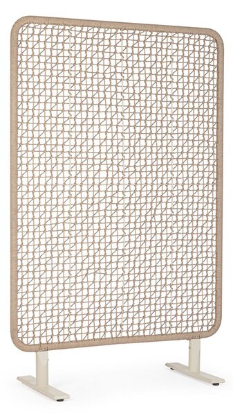 Paravento da Esterno 120x50x180h cm in Alluminio e PP Babilo Pelican e Beige