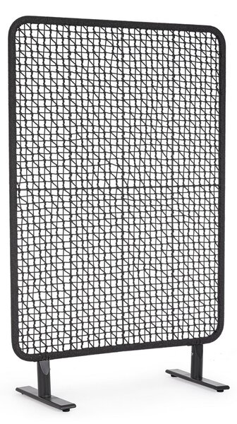 Paravento da Esterno 120x50x180h cm in Alluminio e PP Babilo Antracite e Nero