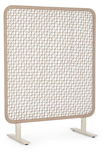 Paravento da Esterno 120x50x150h cm in Alluminio e PP Babilo Pelican e Beige