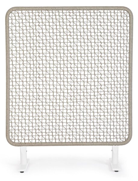 Paravento da Esterno 120x50x150h cm in Alluminio e PP Babilo Bianco e Grigio