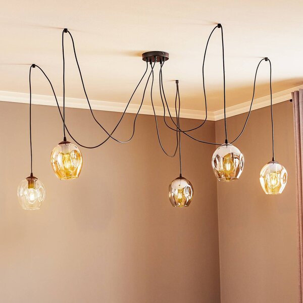 Lampada a sospensione in vetro Starla EMIBIG LIGHTING, dimmerabile, Nero, Soggiorno / Sala da pranzo, Vetro, Moderno, Lampada a sospensione