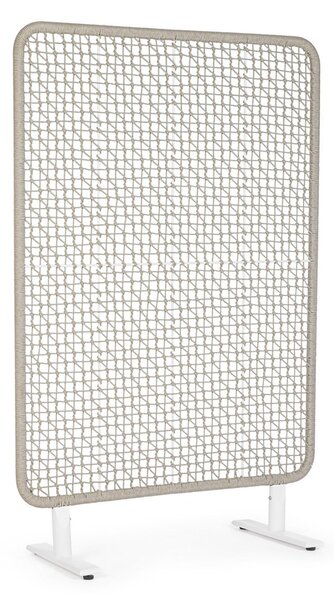 Paravento da Esterno 120x50x180h cm in Alluminio e PP Babilo Bianco e Grigio