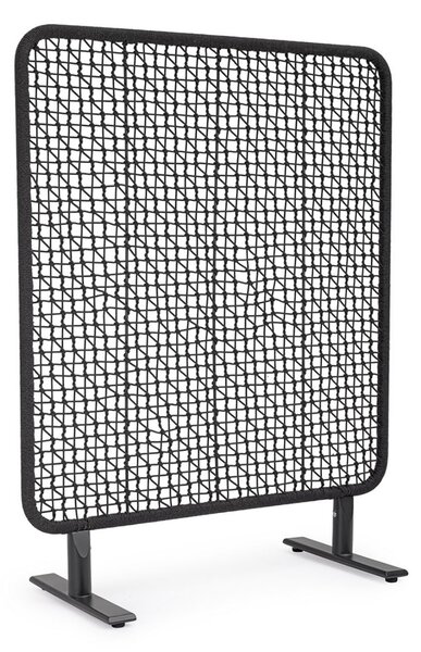 Paravento da Esterno 120x50x150h cm in Alluminio e PP Babilo Antracite e Nero