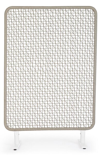 Paravento da Esterno 120x50x180h cm in Alluminio e PP Babilo Bianco e Grigio