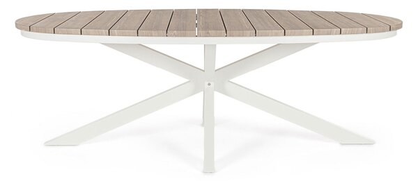 Tavolo Ovale da Giardino 218x115x75h cm in Alluminio e Polywood Zelmar Timber e Vapor