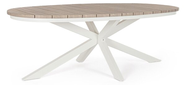 Tavolo Ovale da Giardino 218x115x75h cm in Alluminio e Polywood Zelmar Timber e Vapor