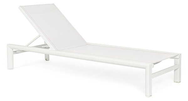 Lettino Prendisole da Esterno 74x200x98-32h cm Schienale a 4 Posizioni in Alluminio e Textilene Skipper Vapor