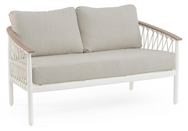 Divano da Giardino 2 Posti con Cuscini 140x75x85h cm in Alluminio e PP Fenix Vapor