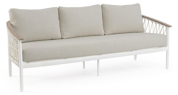Divano da Giardino 3 Posti con Cuscini 205x75x85h cm in Alluminio e PP Fenix Vapor