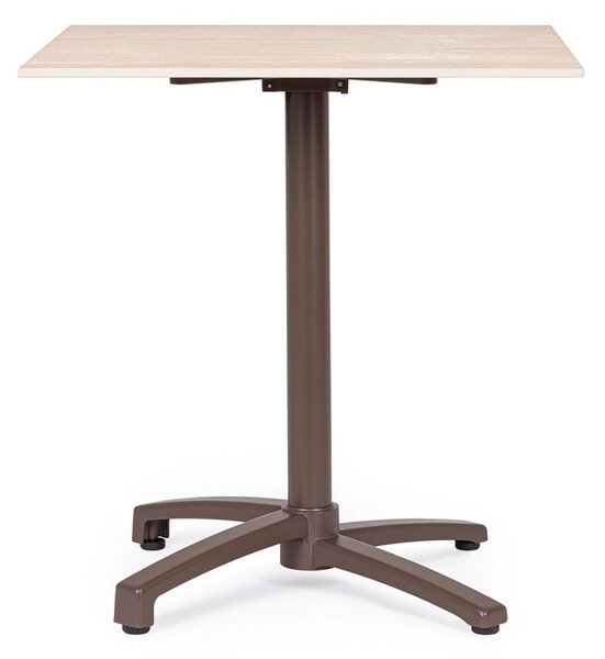 Tavolo da Bar da Giardino 70x70x74h cm in Alluminio e Pietra Sinterizzata Claret Chocos