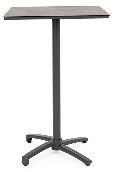 Tavolo da Bar da Giardino 70x70x110h cm in Alluminio e HPL Claret Alto Antracite Dark