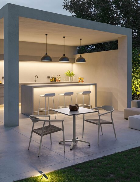 Tavolo da Bar da Giardino 70x70x74h cm in Alluminio e HPL Claret Wall