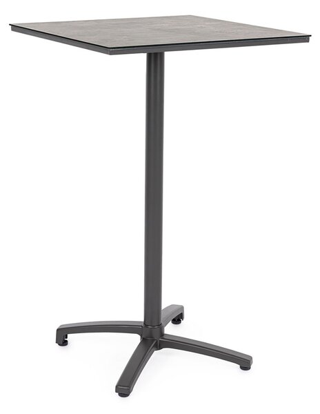 Tavolo da Bar da Giardino 70x70x110h cm in Alluminio e HPL Claret Alto Antracite Dark