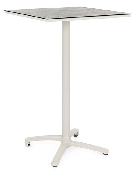 Tavolo da Bar da Giardino 70x70x110h cm in Alluminio e HPL Claret Alto Wall