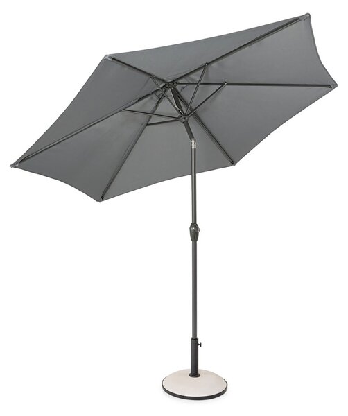 Ombrellone da Giardino con Snodo 6 Stecche Ø270x235h cm Telo in Poliestere Kalife Grigio Scuro
