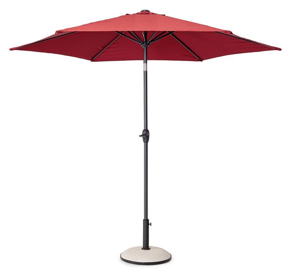 Ombrellone da Giardino con Snodo 6 Stecche Ø270x235h cm Telo in Poliestere Kalife Burgundy