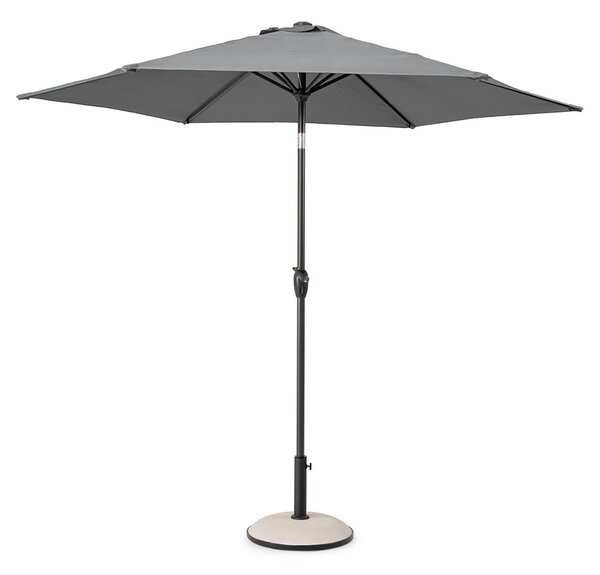 Ombrellone da Giardino con Snodo 6 Stecche Ø270x235h cm Telo in Poliestere Kalife Grigio Scuro