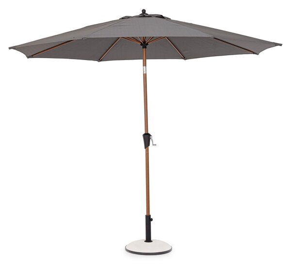 Ombrellone da Giardino con Snodo 8 Stecche Ø300x246h cm Telo in Poliestere Palinuro Naturale e Grigio
