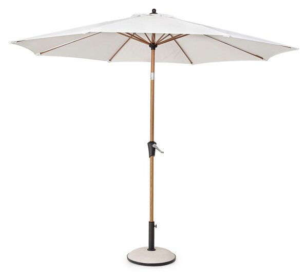 Ombrellone da Giardino con Snodo 8 Stecche Ø300x246h cm Telo in Poliestere Palinuro Naturale e Bianco
