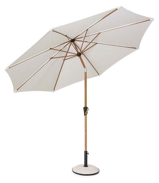 Ombrellone da Giardino con Snodo 8 Stecche Ø300x246h cm Telo in Poliestere Palinuro Naturale e Bianco