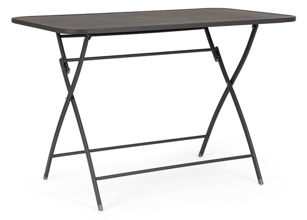 Tavolo da Esterno Pieghevole 110x70x72h cm in Acciaio Verniciato Yvonne Antracite