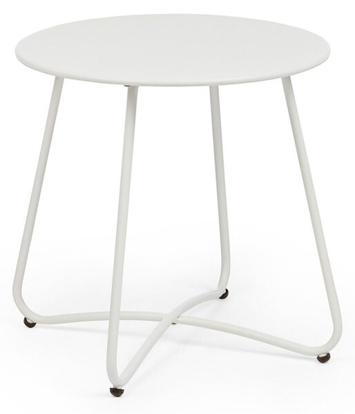 Tavolino da Esterno Ø45x45h cm in Acciaio Verniciato Austin Bianco