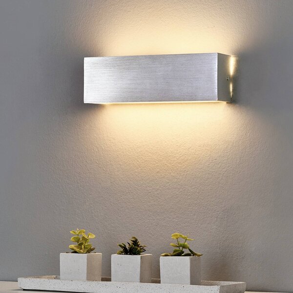 Applique da parete a LED Ranik Lindby, Alluminio / Grigio / Zincato, Corridoio, Alluminio, Moderno, Applique a LED
