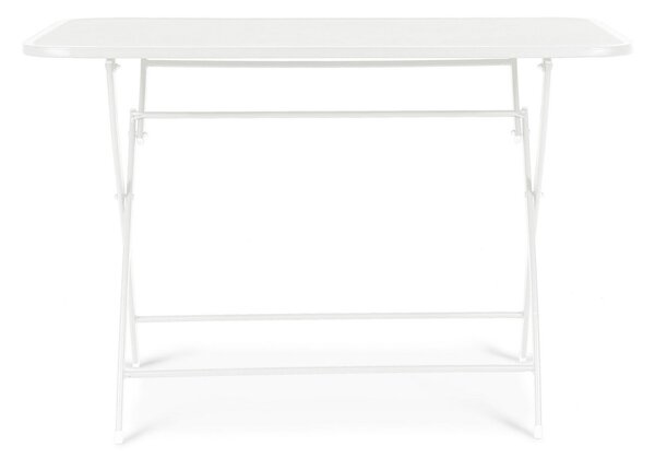 Tavolo da Esterno Pieghevole 110x70x72h cm in Acciaio Verniciato Yvonne Bianco