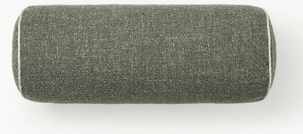 Cuscino rullo in bouclé con bordino Aya