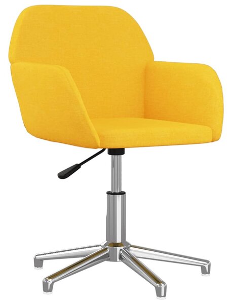 Sedia da Ufficio Girevole Giallo Chiaro in Tessuto