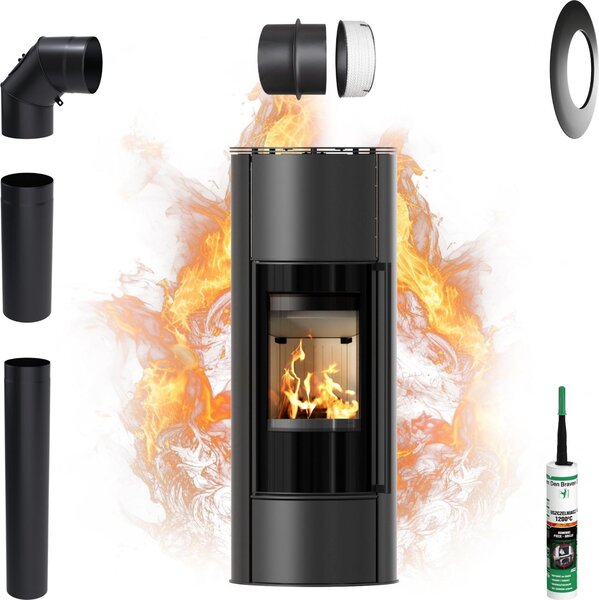 Stufa a libera installazione Caminetto KRATKI ERIK High 5,5 kW Ø150 Ecodesign Set