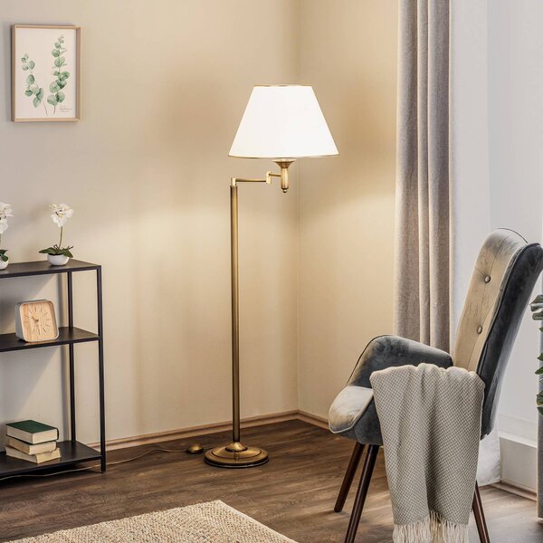 Lampada da terra Birmingham Jupiter, Bronzo / Ottone antico, Soggiorno / Sala da pranzo, Plastica, Antico, Lampada da terra